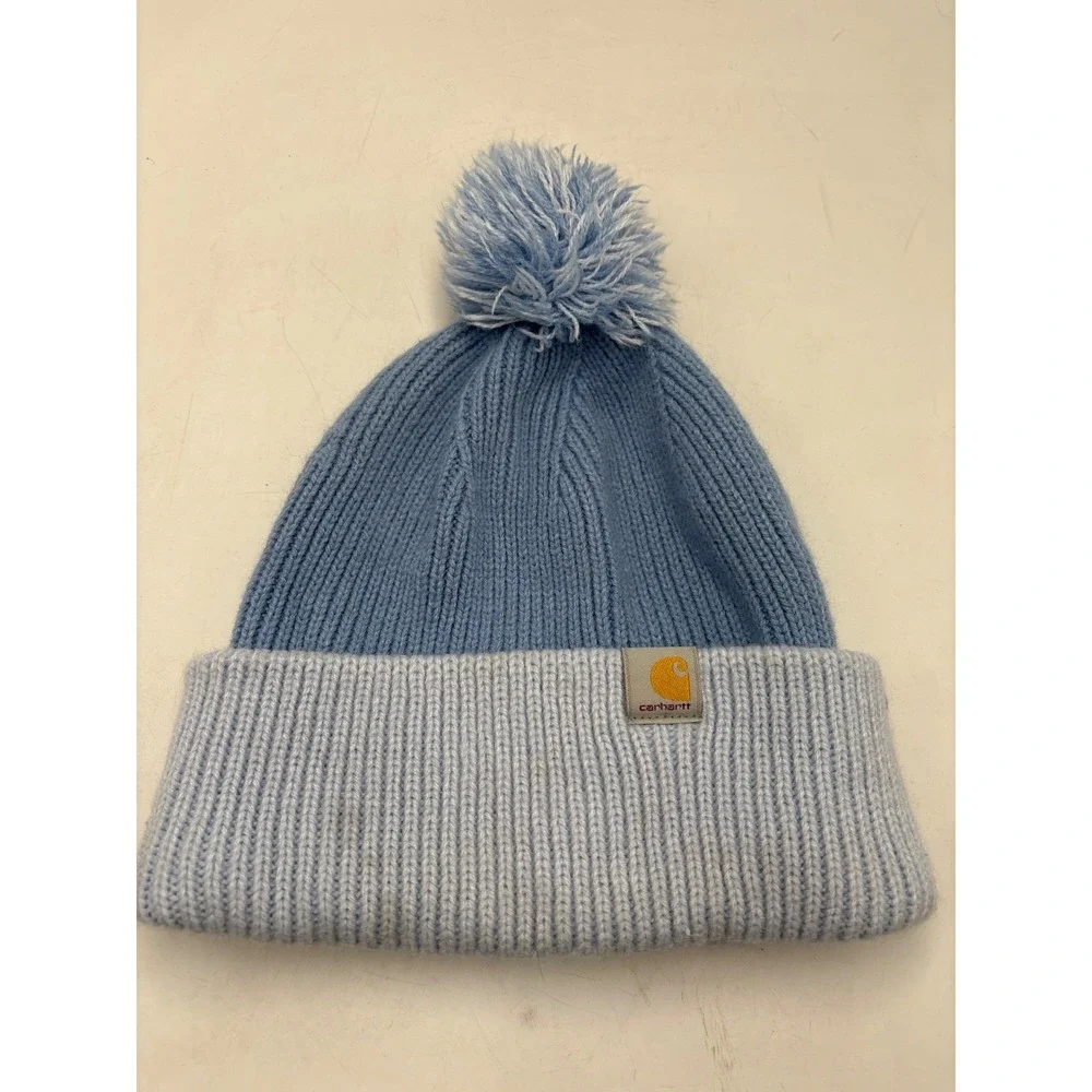 Carhartt Rib-Knit Pom-Pom Cuffed Beanie - Skystone